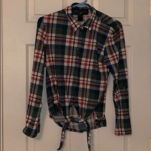 Knot front flannel